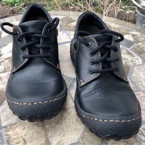 🦜Born Black Bicycle Toe Rugged Lace Up Oxfords